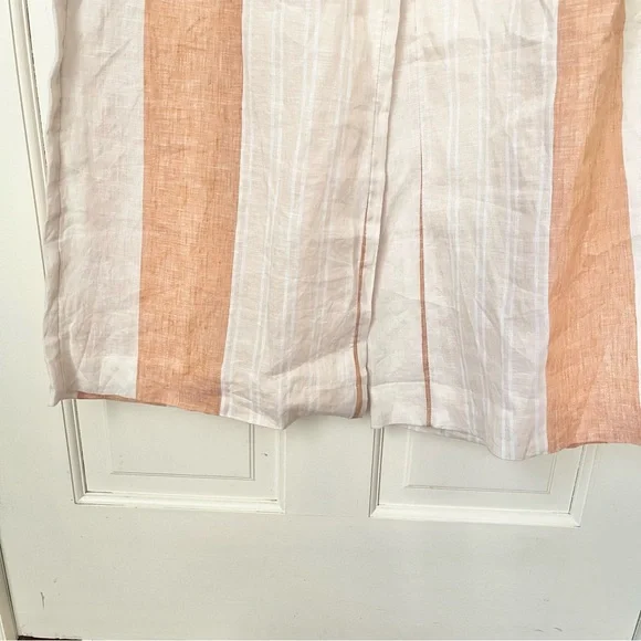 NWOT Anthropologie Ett:Twa 100% Linen Wide Leg Pants 00 Striped Office - Picture 7 of 12